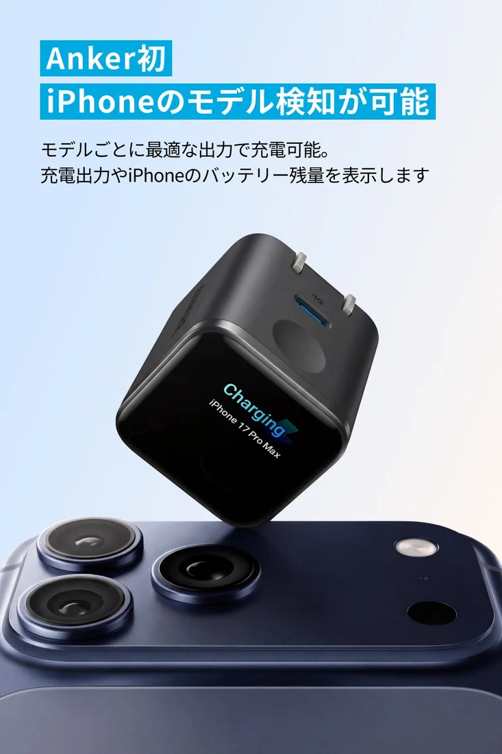スイングプラグ付きの45Wモデル。USB充電ケーブルは別途必要です。